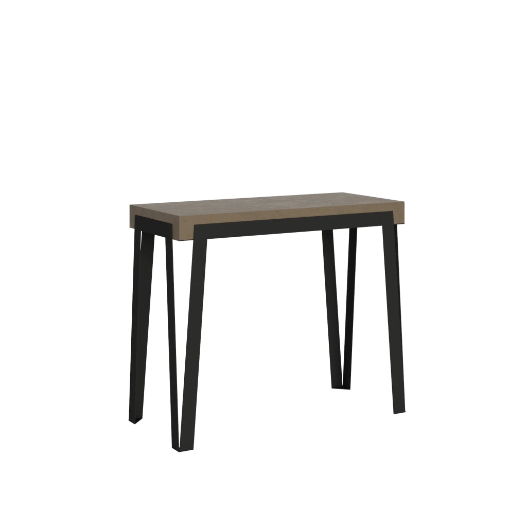 Consolle Allungabile 90-196x40x77 cm Rio Small Tortora Telaio Antracite