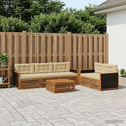 Set di divani da esterno 6 pz Naturale e Beige 3383016