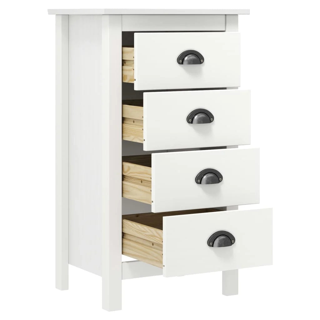 Buffet credenza cassettiera armadio mobile contenitore organizer per cucina soggiorno salotto Hill 46 x 35 x 80 cm legno massello di pino bianco 02_0035668