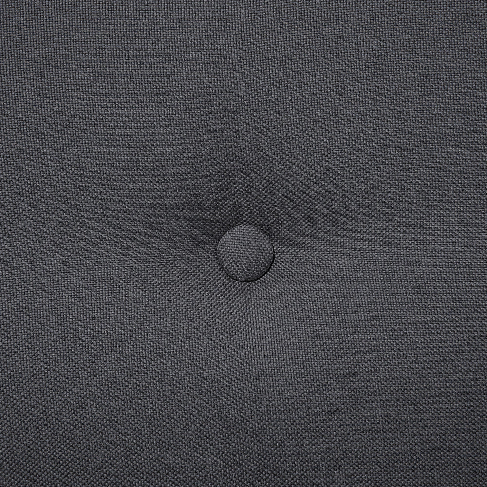 Letto a doghe Tessuto in poliestere grigio scuro Gambe in legno imbottite Testiera capitonné 180 x 200 cm
