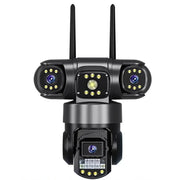 Trade Shop - Telecamera Di Sorveglianza Sicurezza Ip Ptz 4g 8k 12mp Tripla Lente Schermo Audio Q-g819 -