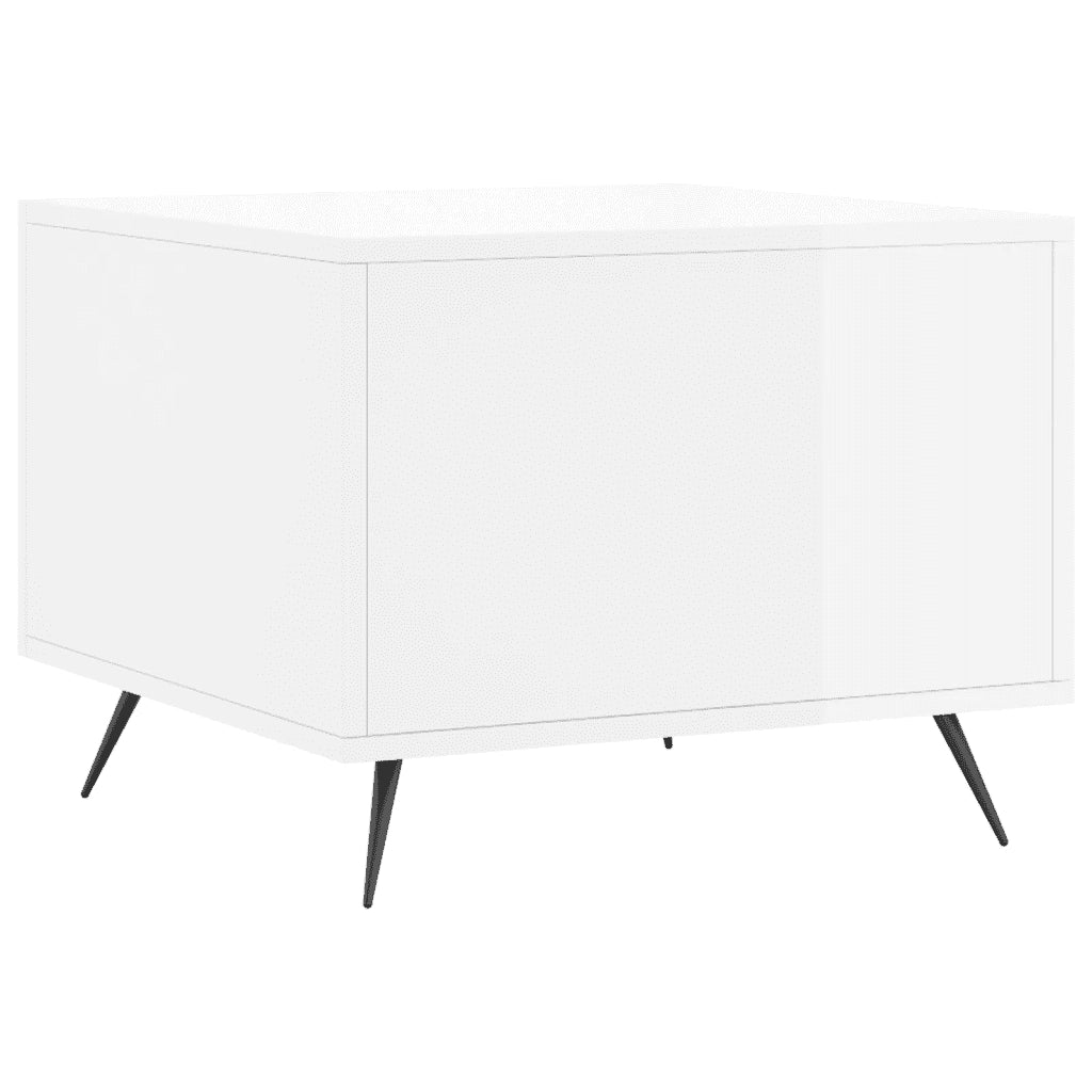 Tavolino da salotto | Tavolino da caff¨¨ | Tavolino da Soggiorno Bianco Lucido 50x50x40 cm Legno Multistrato