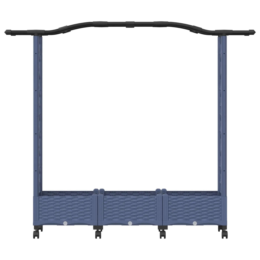Letto Rialzato con Griglia e Tetto Grigio 169 x 40 x 129 cm PP 3423098