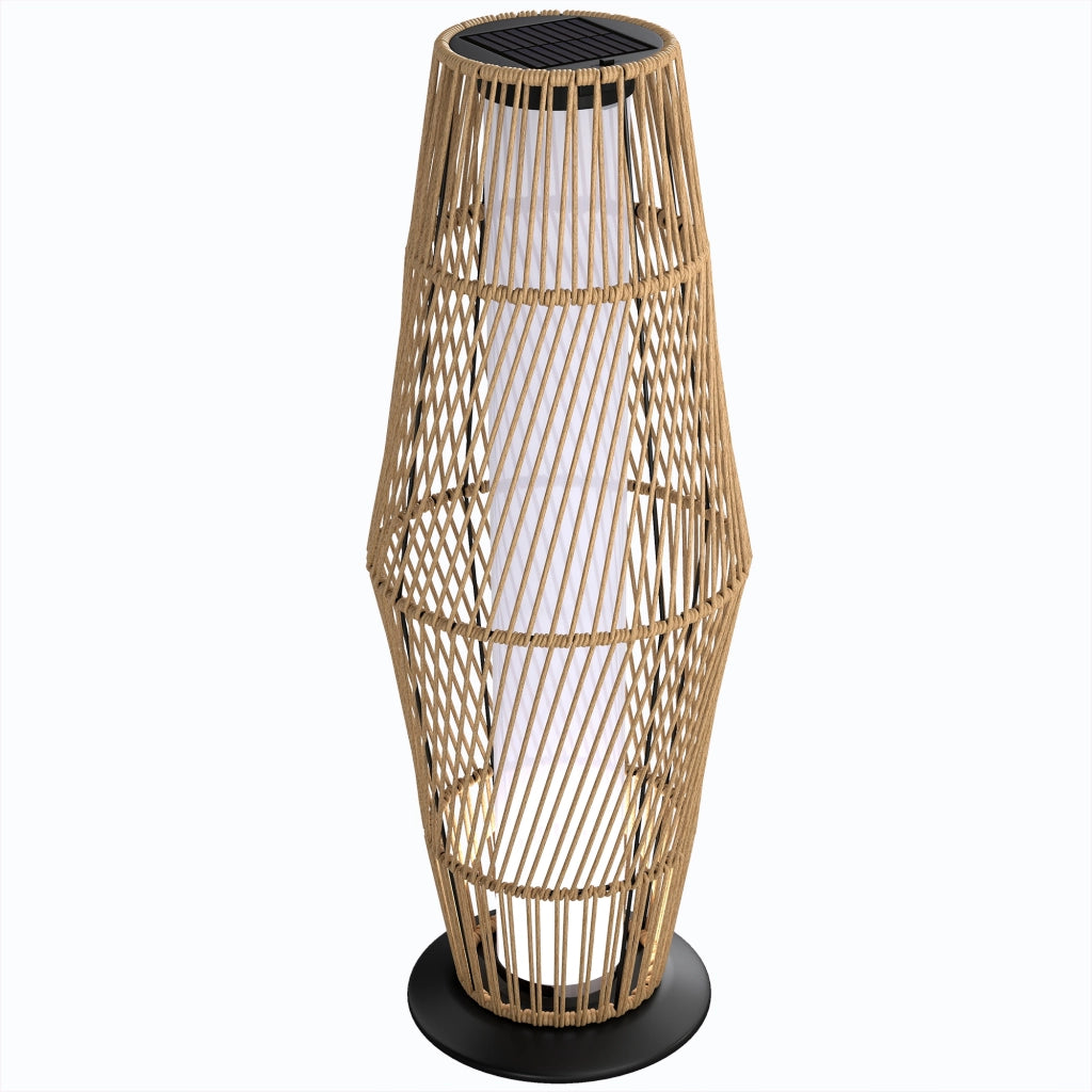 Lanterna Solare da Esterno in Resina Intrecciata ¨C zephmum ¨C Sabbia 26x26x68cm