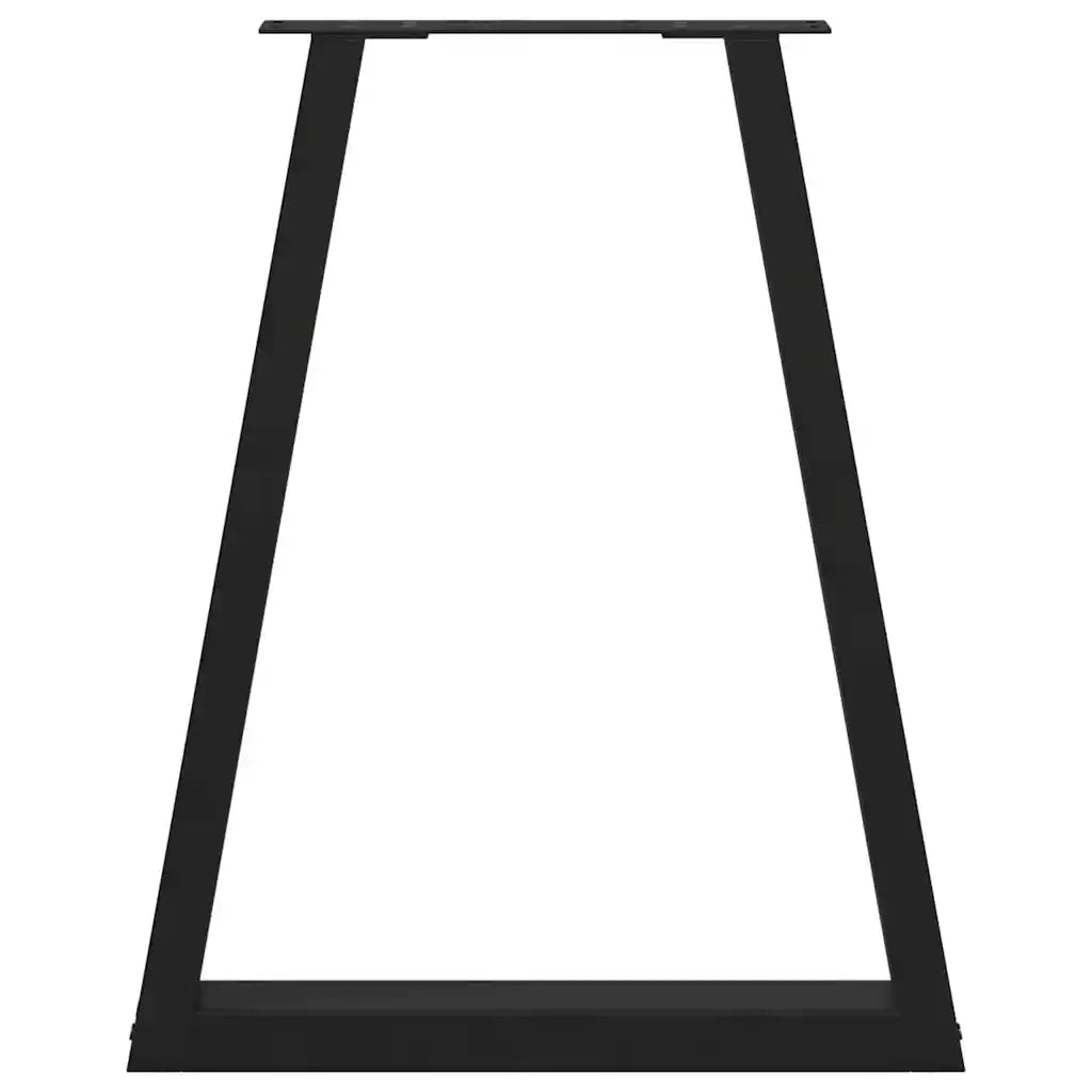 Gambe per tavolo da pranzo a forma di V 2 pz nere 50x(72-73,3) cm in acciaio 4012560