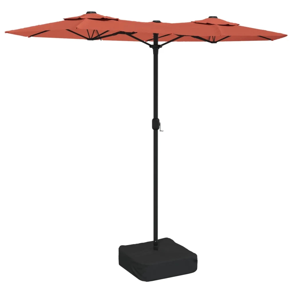 Ombrellone a Doppia Testa Terracotta 316x145 cm 362966