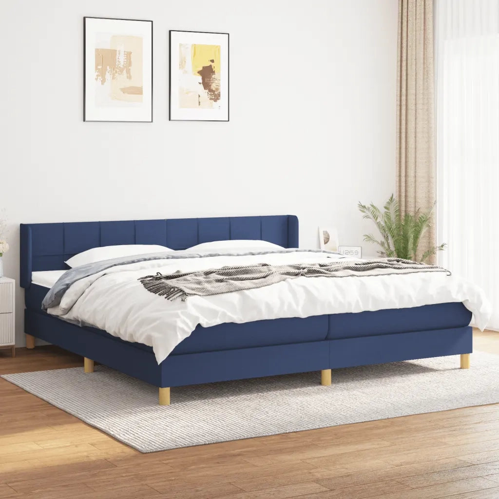 Giroletto a Molle con Materasso Blu 200x200 cm in Tessuto 3130303