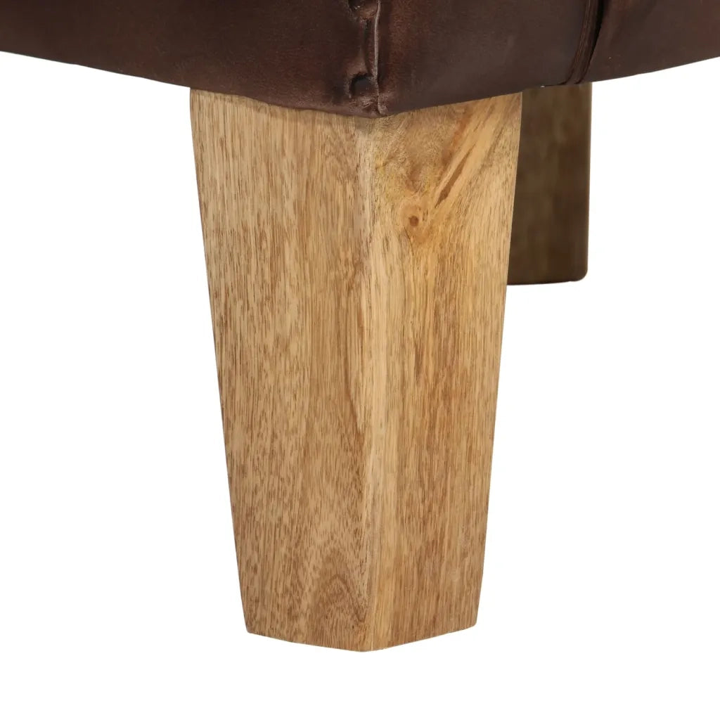 Sedia a Pozzetto Marrone Scuro in Vera Pelle 359640