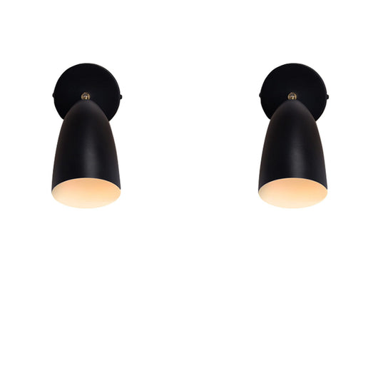 ZMH Lampada da parete vintage regolabile per interni colore nero per camera da letto 40W Confezione da 2 pezzi