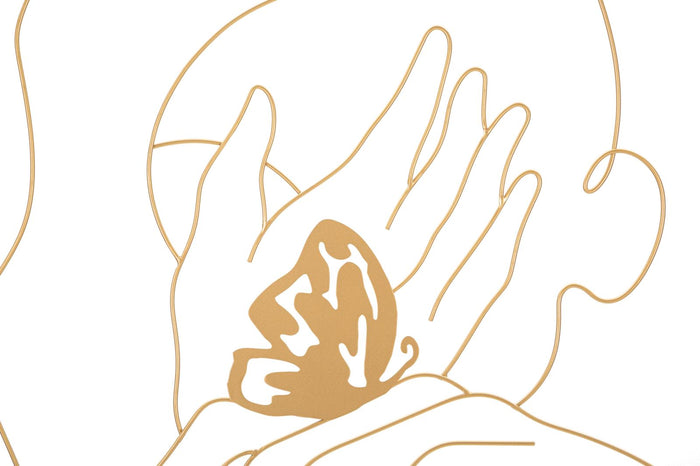 Pannello da Muro Hands on Face 60x1x80 cm in Ferro