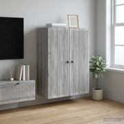 Mobiletto a muro Sonoma grigio 66 x 34,5 x 90 cm 897891