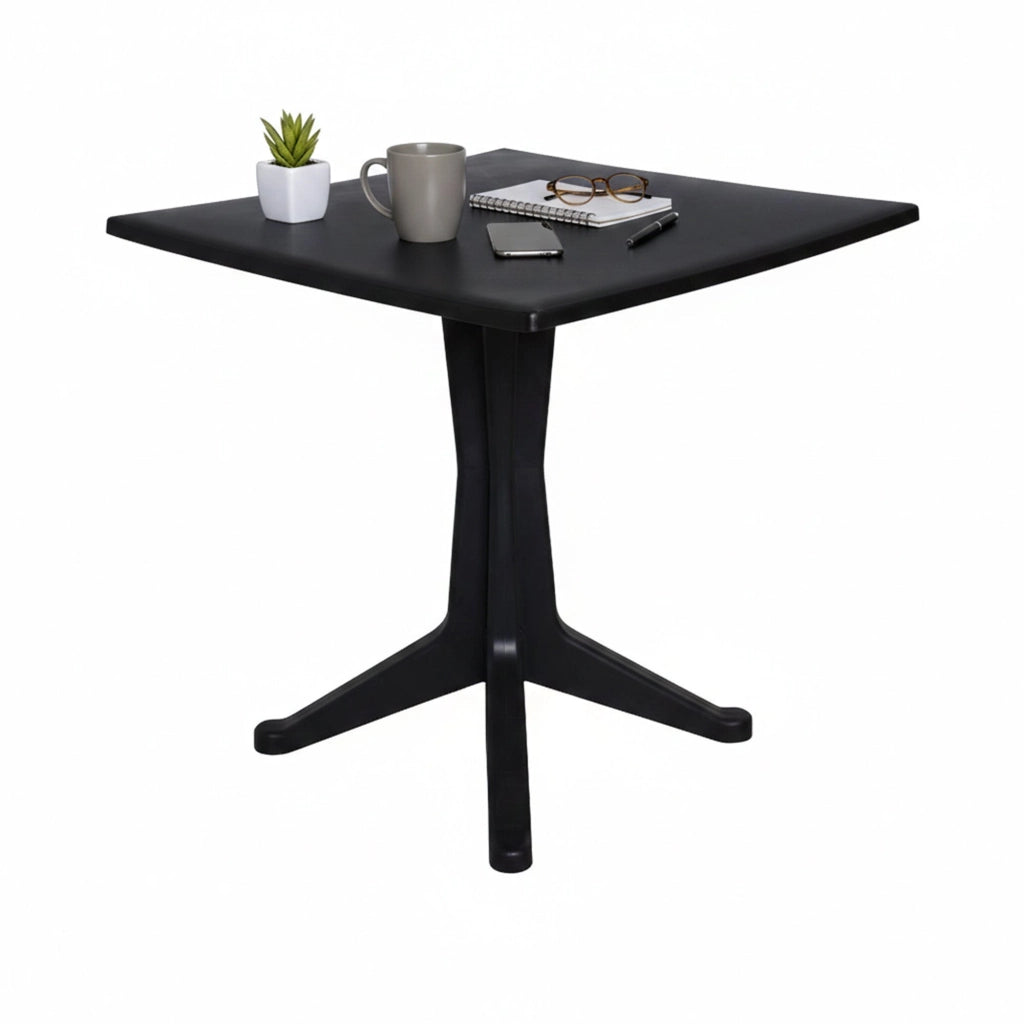 Tavolo da esterno Agostini, Tavolo quadrato fisso, Tavolino da giardino multiuso, 100% Made in Italy, Cm 70x70h72, Antracite