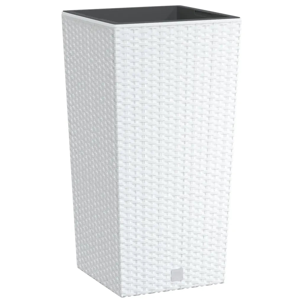 vidaXL Fioriera con Interno Rimovibile Bianca 11 / 26,5 L in PP Rattan