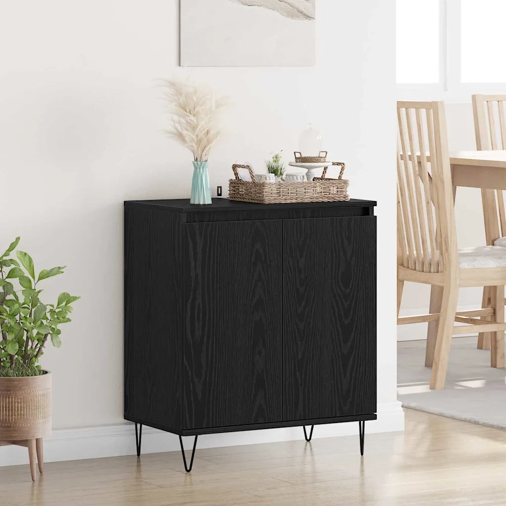 Credenza-Buffet-Armadio da cucina Rovere Nero 60 x 35 x 70 cm Legno multistrato 736438