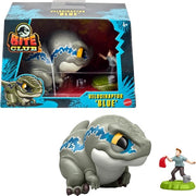 Figura e accessori del Club della Bocca del Giurassico - Velociraptoide blu