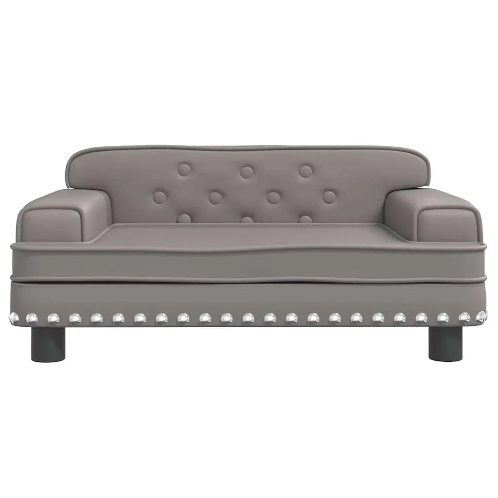 vidaXL Divano per Bambini Grigio 70x45x30 cm in Similpelle