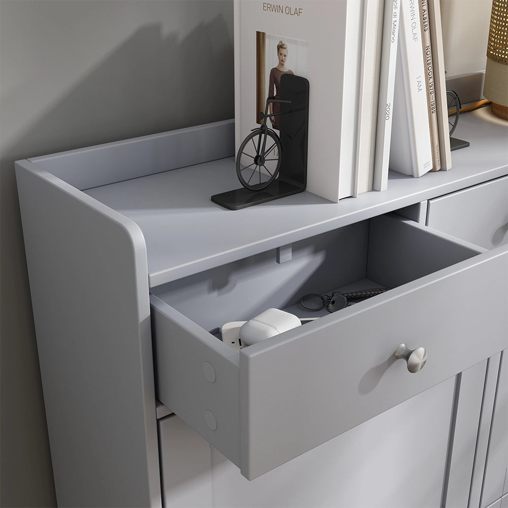Vicco Scarpiera da ingresso Grigio 100 x 99.5 cm con 3 cassetti e 4 scomparti pieghevoli