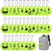 Riflettori 30 pezzi - Hanger di sicurezza - Disegno sorriso - Impermeabile - Resistente all'usura - Adatto per biciclette/zaini - Etichette di sicurezza