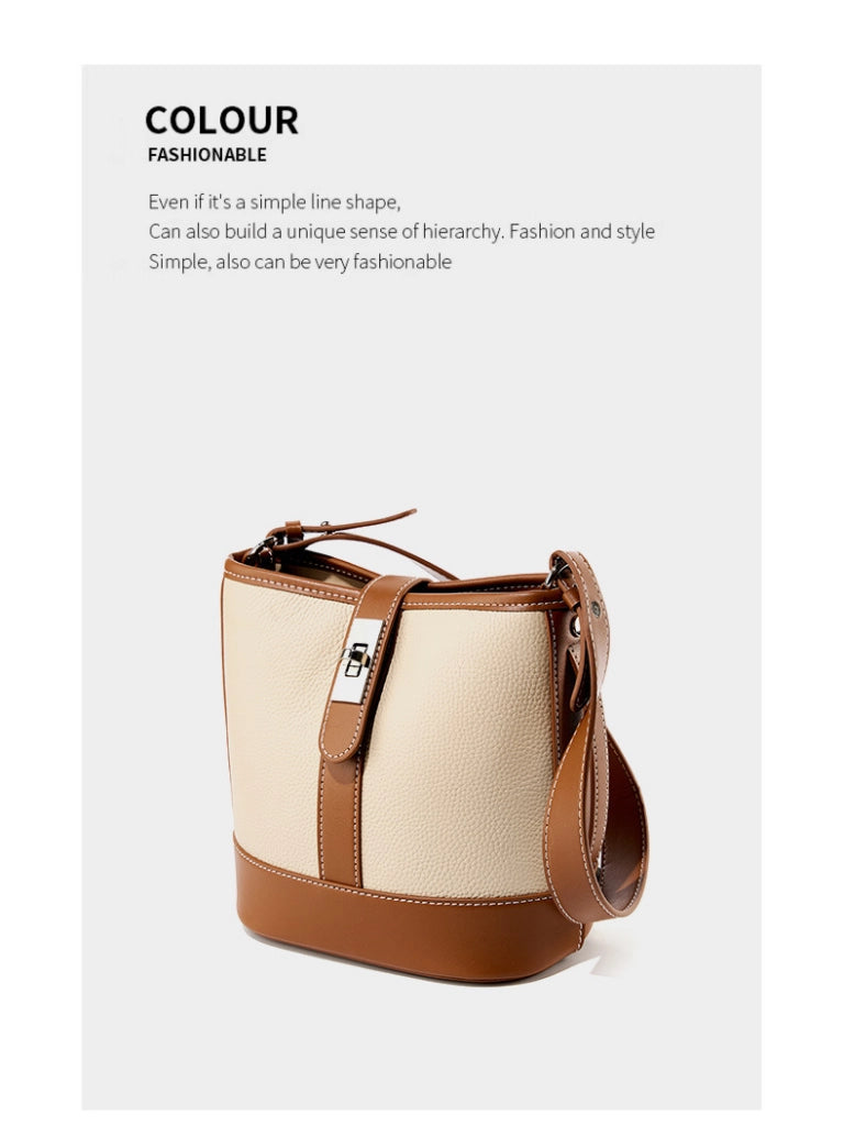 Borsa a tracolla in vera pelle da donna, colore bianco.