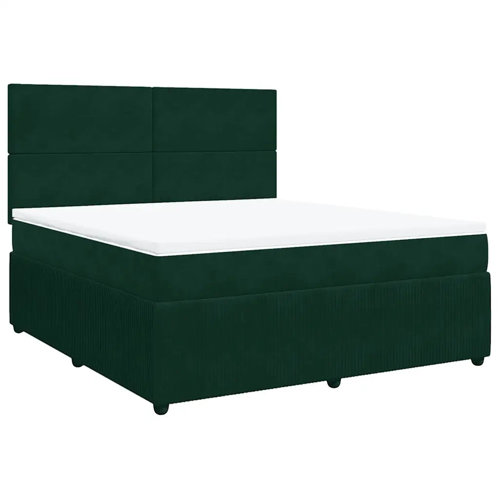 Giroletto a Molle con Materasso Verde Scuro 180x200 cm Velluto 3294703