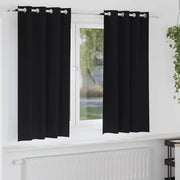 Tende Blackout con Anelli 2 pcs Nero 175 x 140 cm Poliestere 4107319