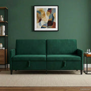 Divano con Storage Verde Scuro 192 x 78 x 87 cm Poliestere 42036991