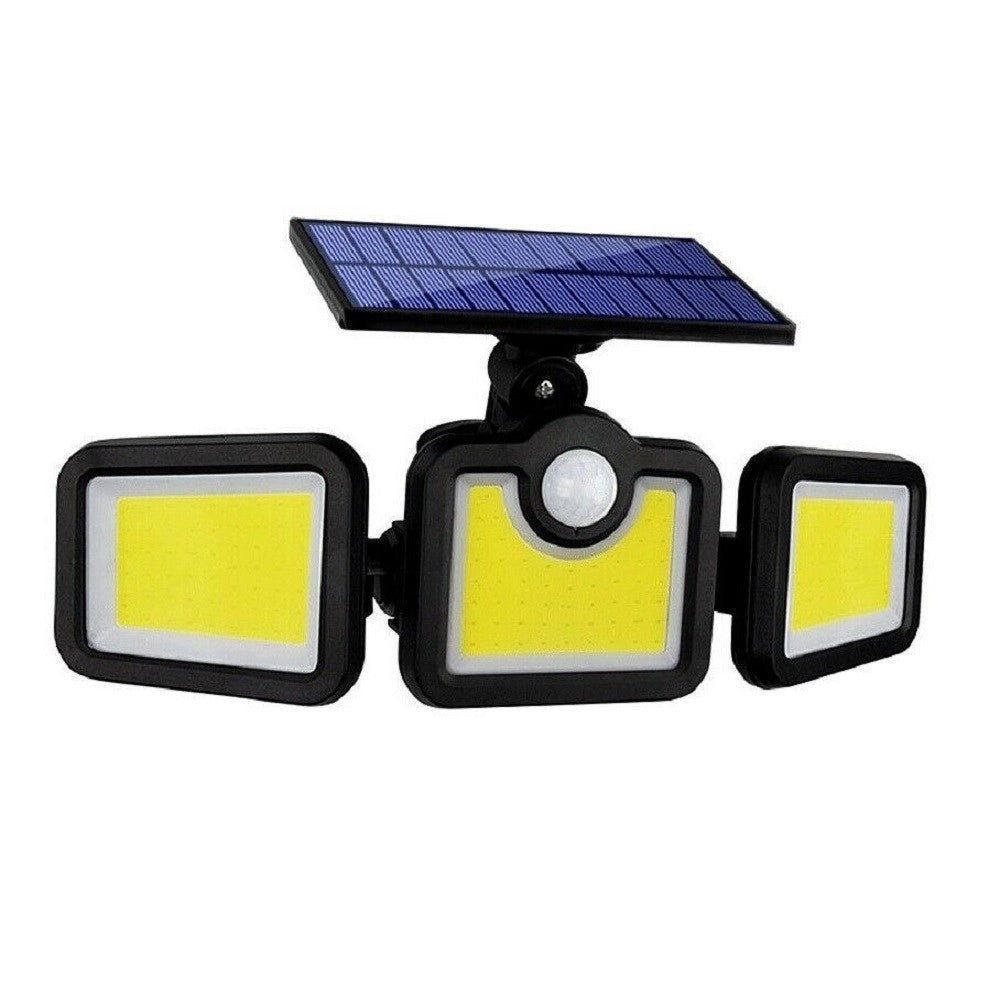 Trade Shop - Faro Solare Led Con Pannello Faretto Sensore Di Movimento 100 Led Cob Fl-1725b -