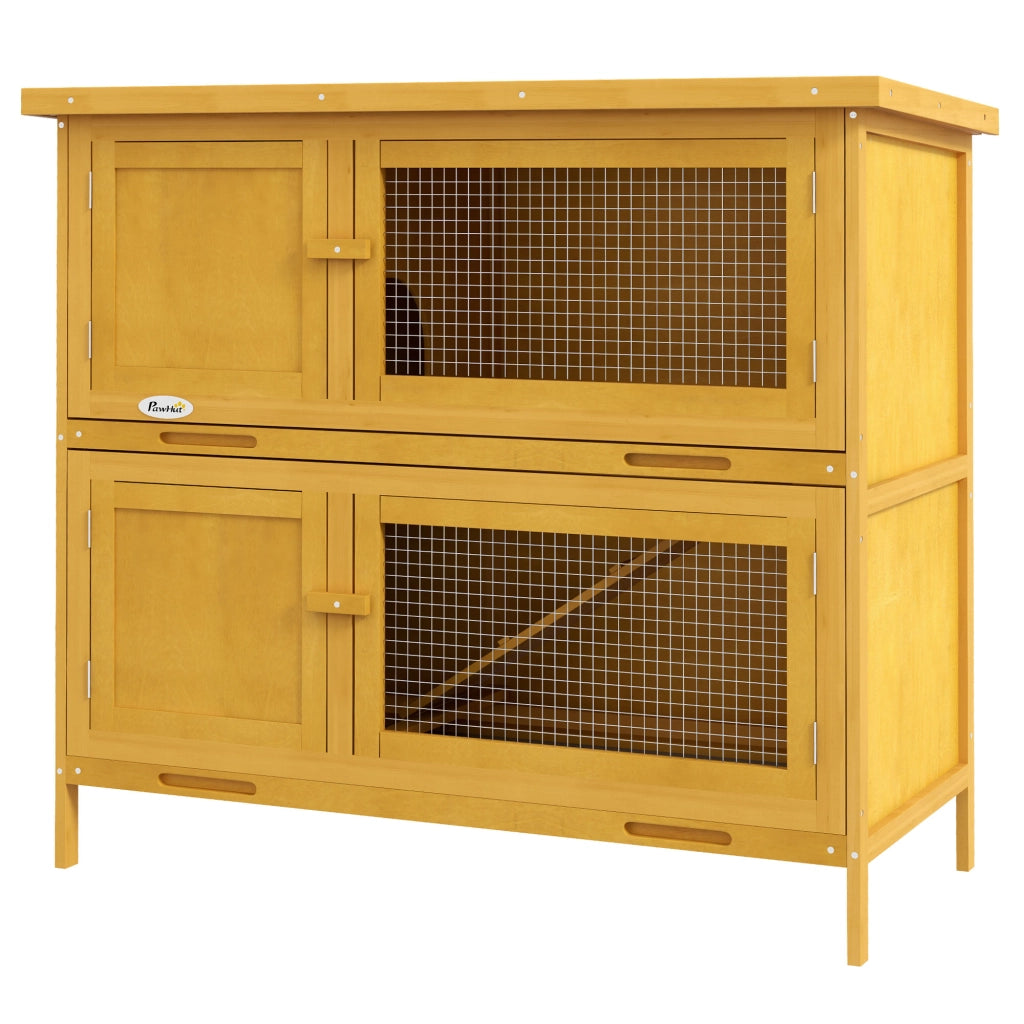 Armadio per conigli ¨C zephmum ¨C 97x44x91 cm, giallo, legno di abete