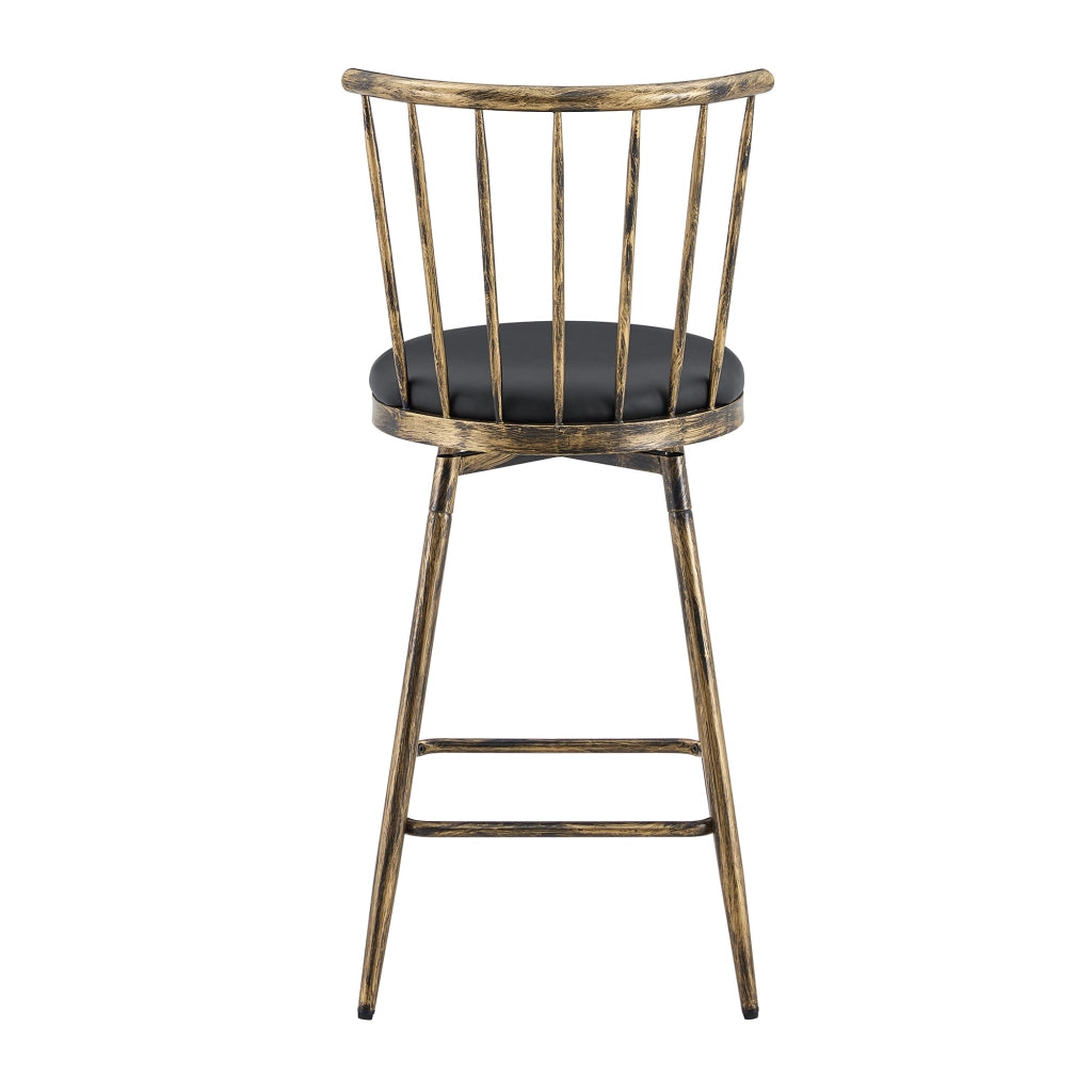 SGABELLO DA BAR stile Windsor con seduta imbottita 73 cm nero/marrone