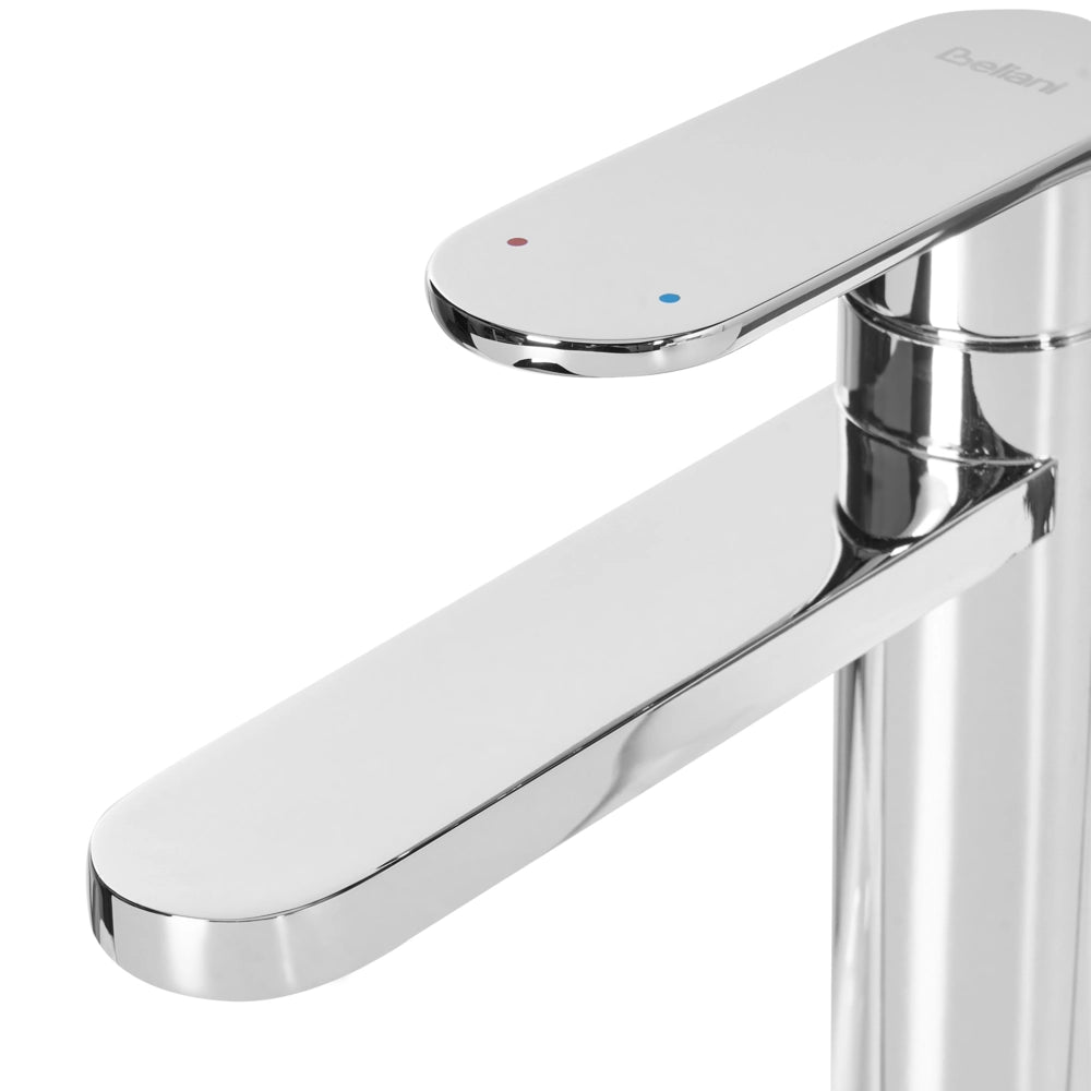 Elegante rubinetto per lavabo in ottone opaco monocomando 30 cm Accessori bagno argento