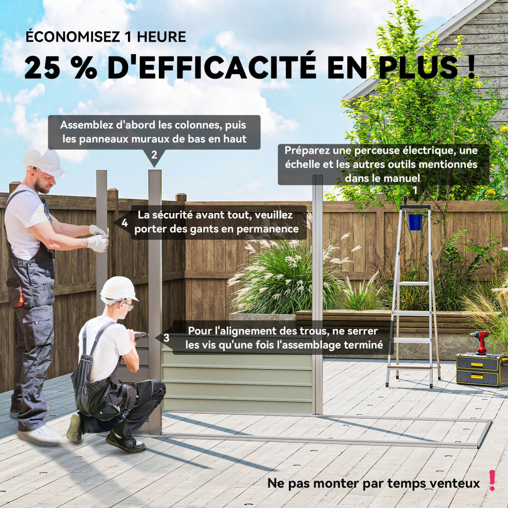 Casetta da giardino ¨C zephmum ¨C grigio chiaro, 3 m2, acciaio galvanizzato