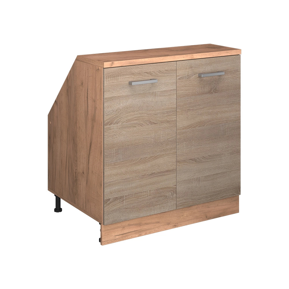 Mobile cucina sottotetto R-Line Sonoma/Rovere dorato 80 cm con 2 porte, carcassa 60 cm profondità Vicco