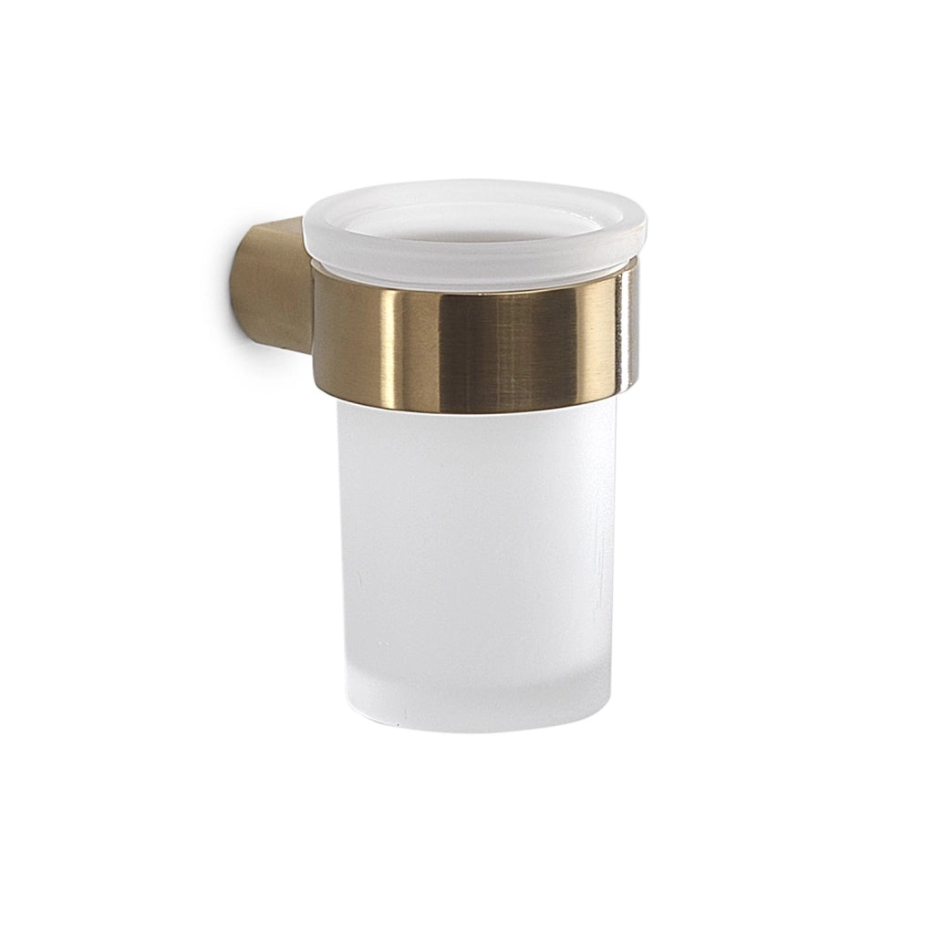 Portaspazzolini da muro in ottone e Cromall PI10 Gedy serie PIRENEI Oro Matt