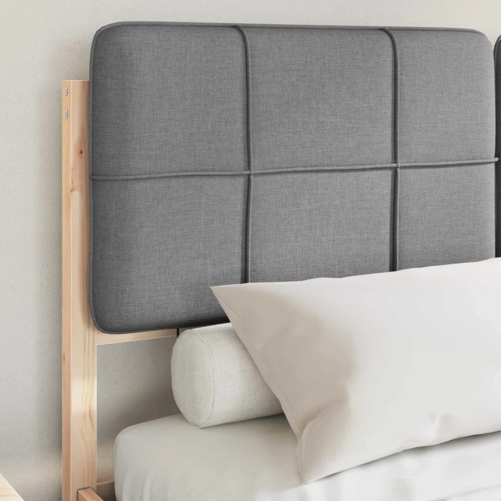 Letto con Testiera Rivestita Grigio chiaro 140 x 190 cm 3398199
