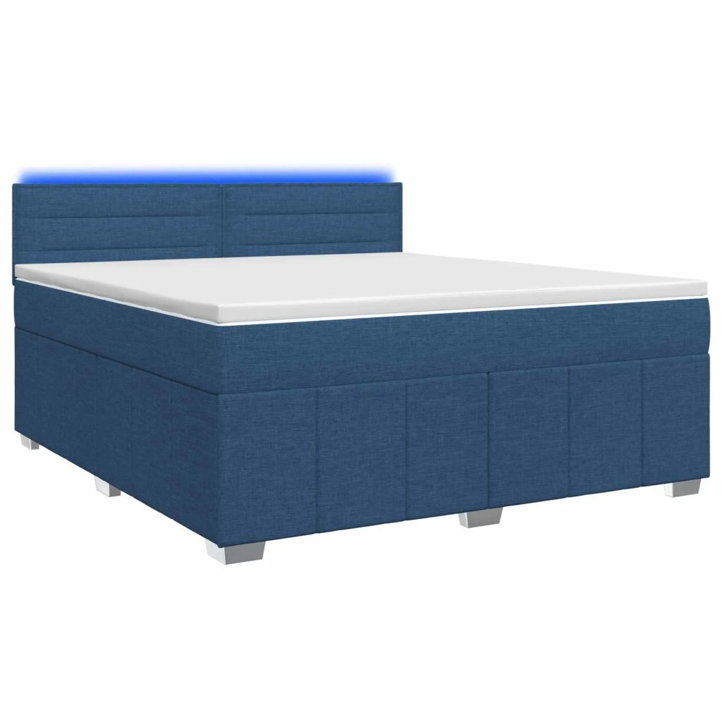 Letto box spring con materasso Blu 160 x 200 cm Tessuto 3452711