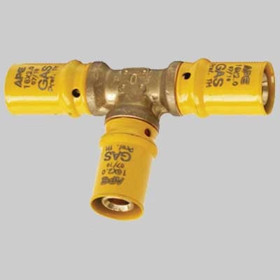 Raccordo a pressare a TEE ridotto per gas  20 x 16 x 20     MADE IN ITALY