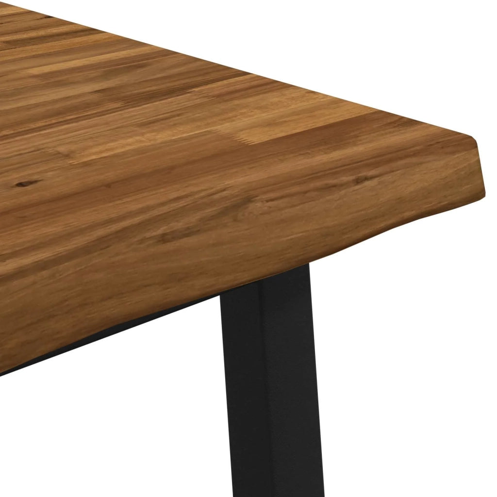 90 x 90 x 75 cm Legno di Acacia Massello Naturale e Nero 937539