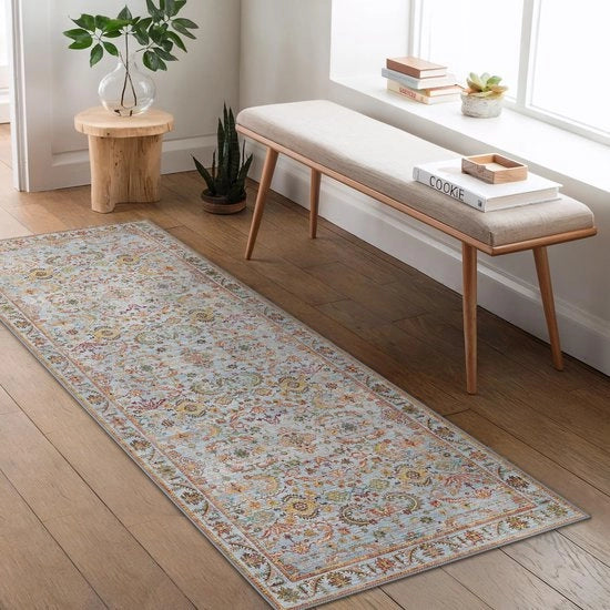 Tappeto Bohemiano per Soggiorno e Camera da Letto Vintage, Lavarlo, 80X150CM Antiscivolo per Cucina e Piscina