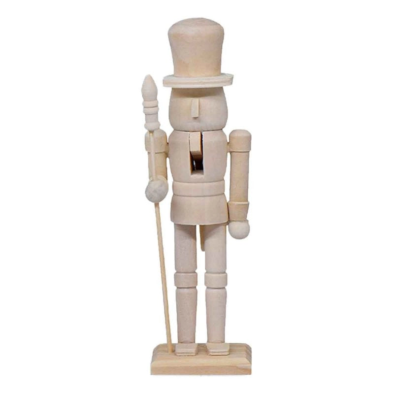 Schiaccianoci di Natale in Legno, Altezza 18 cm, Decorabile con 6 Tinte