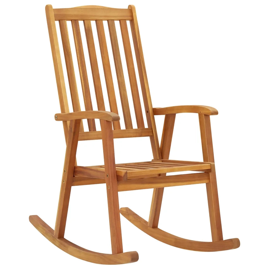 Sedia a Dondolo con Cuscini in Legno Massello di Acacia cod mxl 53993