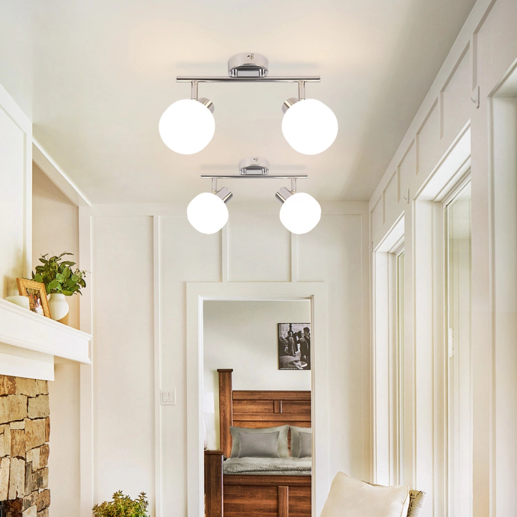 ZMH Faretto da soffitto moderno in metallo GU10 nero a 2 fiamme