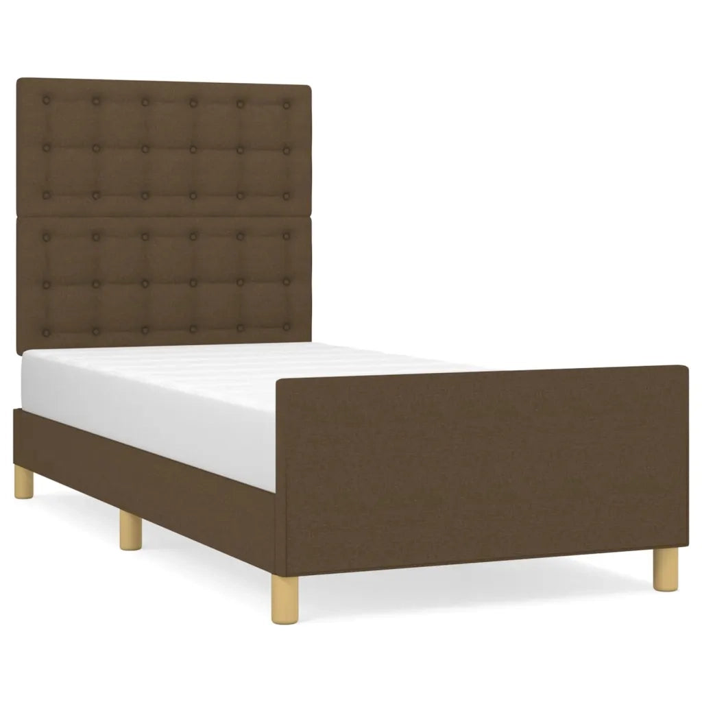 Giroletto senza Materasso Marrone Scuro 90x200 cm Tessuto 3125352