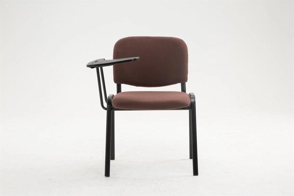 Sedia Ken in tessuto con tavolino ribaltabile marrone
