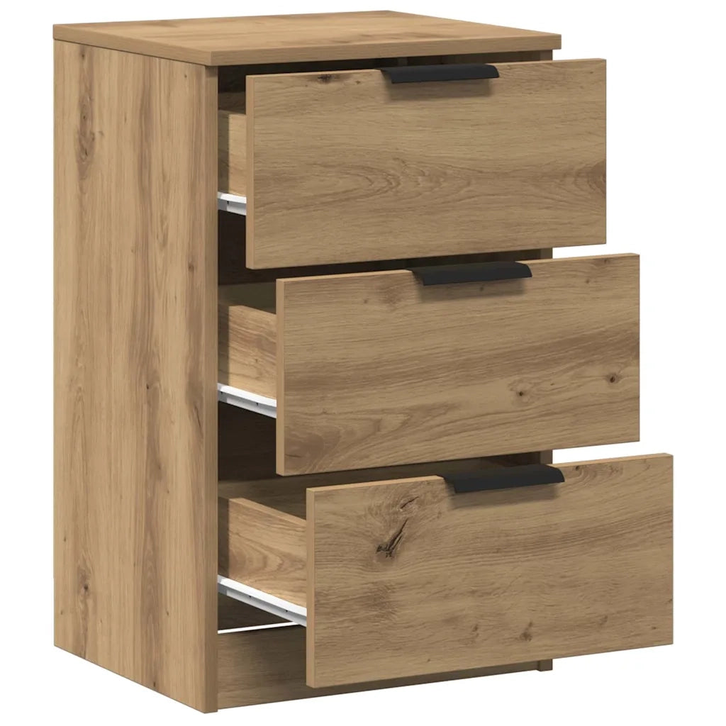Comodini 2pz Rovere Artigianale 40x36x65cm in Legno Multistrato 856935