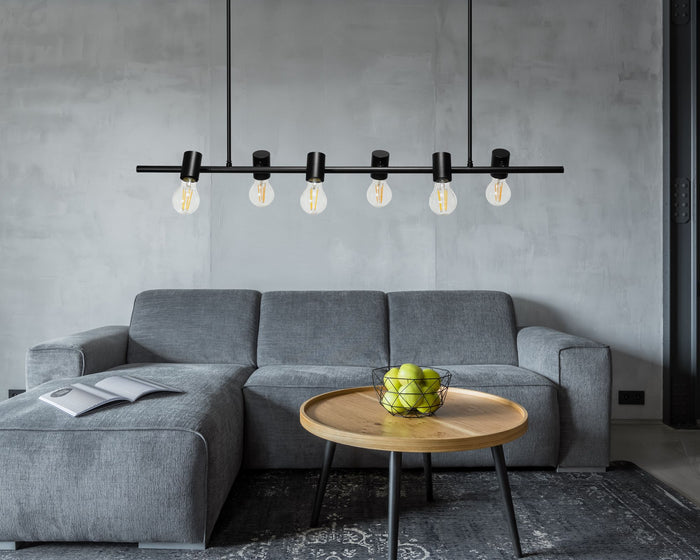 Lampada Da Soffitto Pensile Industrial Nero APP480-6CP