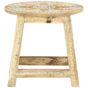 Sgabello Dipinto a Mano 38x38x35 cm in Legno Massello di Mango 287445