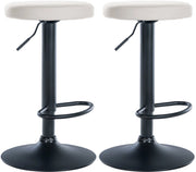Set di 2 sgabelli da bar Ponte in similpelle bianco,Metallo nero opaco