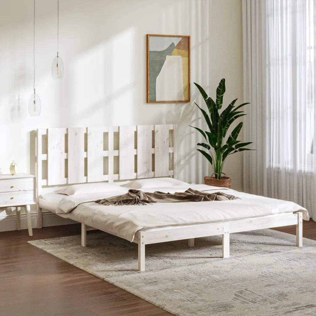 Giroletto-Struttura Letto Bianco in Legno Massello di Pino 160x200 cm 752558