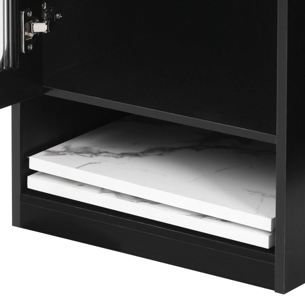 Tavolo allungabile 80x71~111~151x92 cm con prese integrate; MDF e vetro bianco e nero