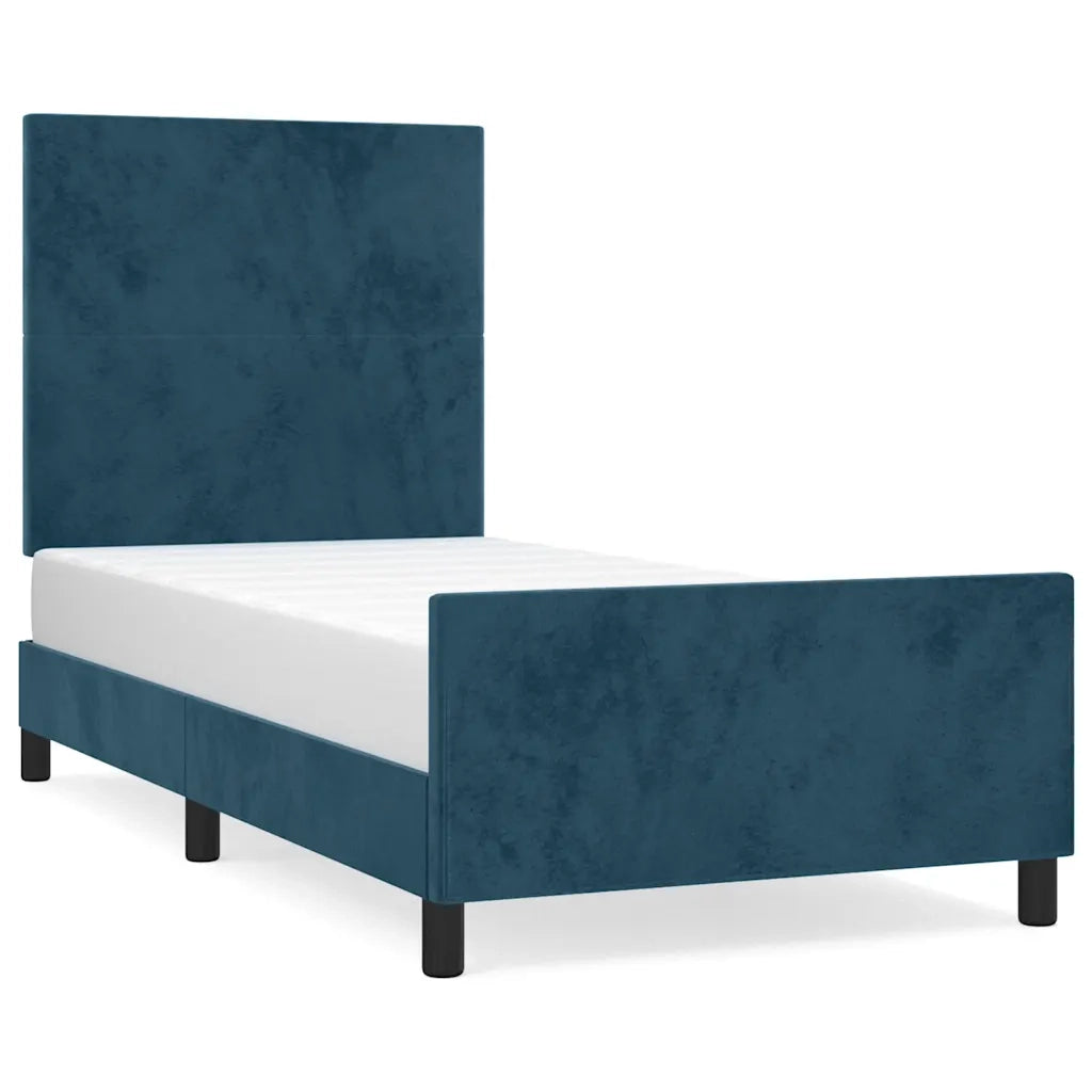 Giroletto senza Materasso Blu Scuro 80x200 cm in Velluto